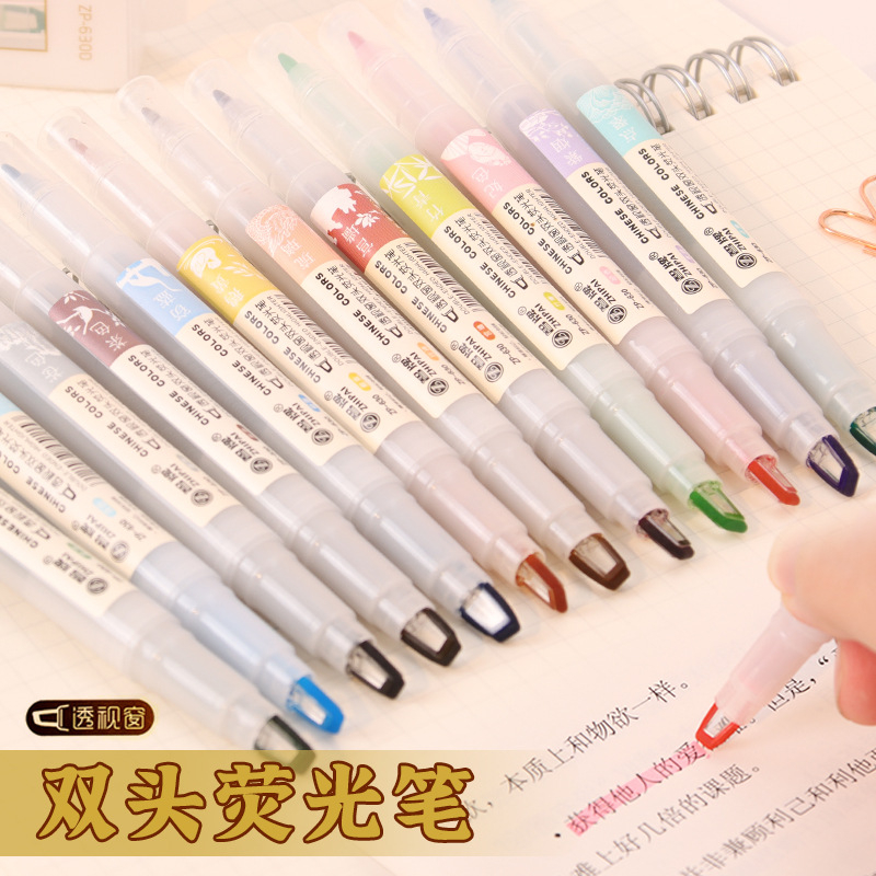 Pastel Highlighter Set Double Ended - 5 pçs/set canetas marcadoras de ponta