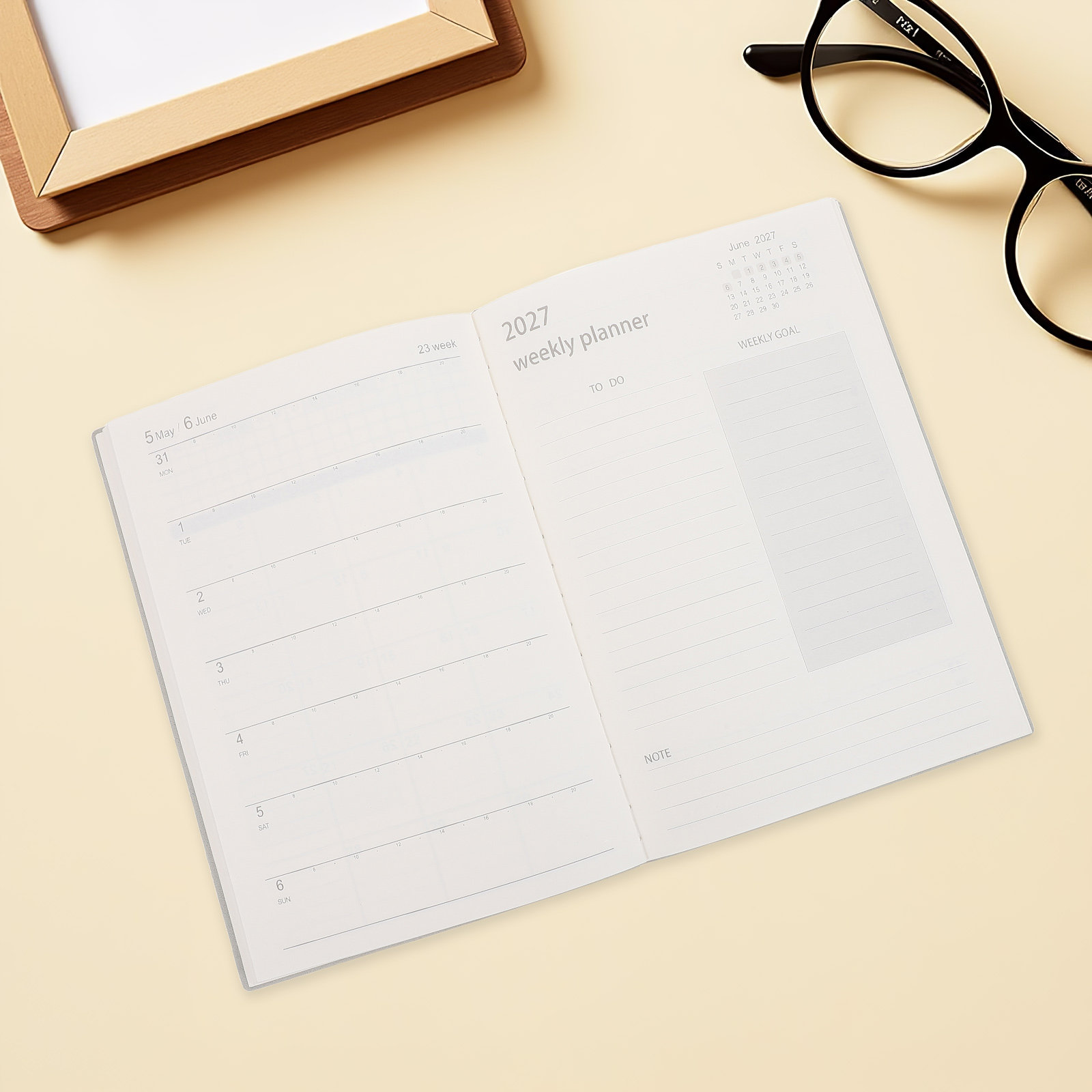 Spiral Bound Grid Notebook A5 - Caderno de Planejamento Profissional 2027 A5