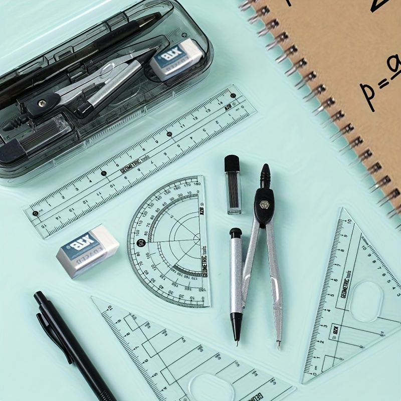 Conjunto de bússola e régua, k - Math Geometry Set With Compass avaliação e preço
