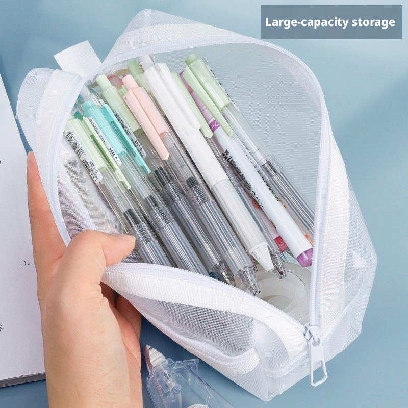 Estojo de Lápis Transparente d - Clear Mesh Pencil Pouch For Exam avaliação e preço