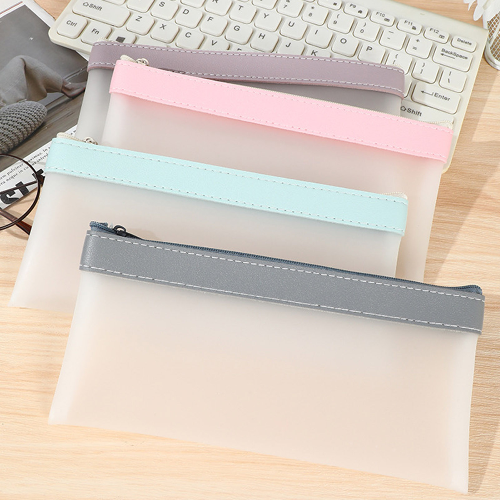 Estojo transparente fosco, bol - Aesthetic Large Pencil Case Pouch avaliação e preço