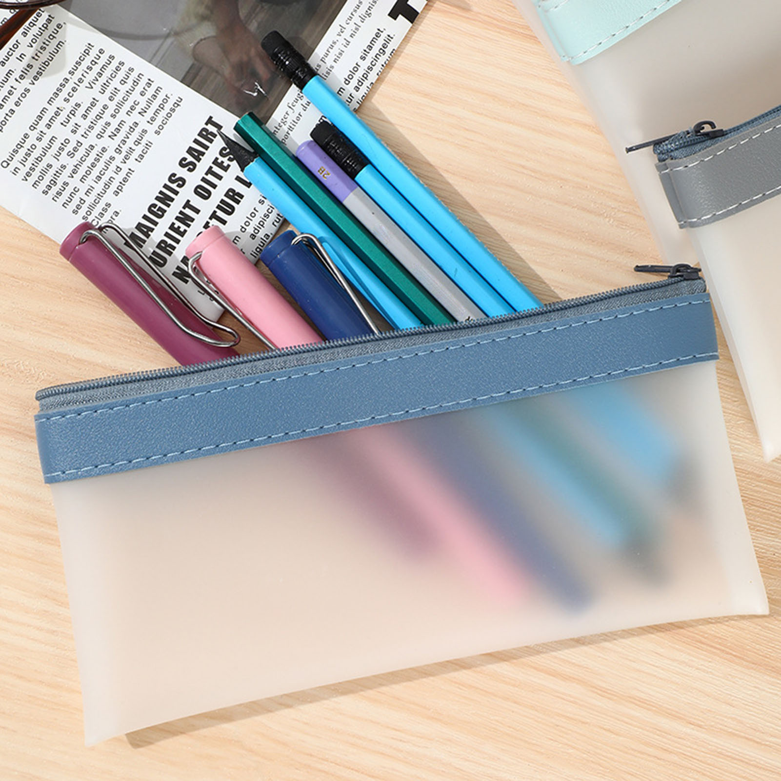 Estojo transparente fosco, bol - Aesthetic Large Pencil Case Pouch avaliação e preço