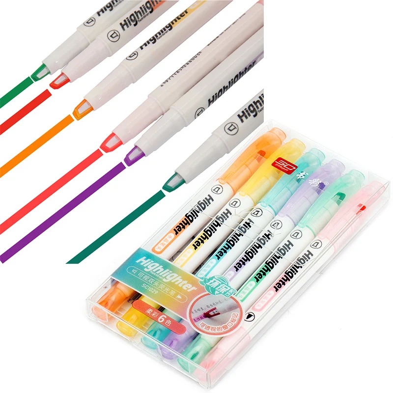 Única Window Tip Highlighter P - Pastel Highlighter Set Double Ended avaliação e preço